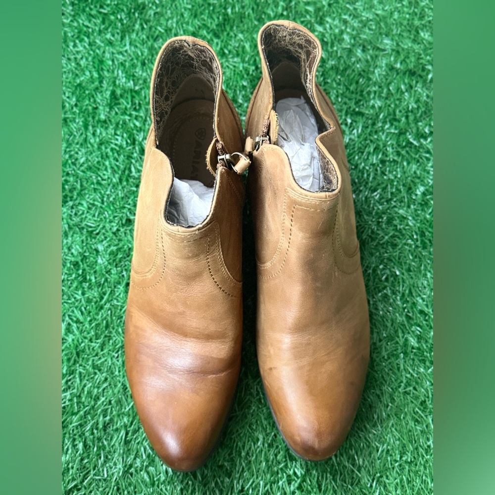 Ariat Astor‎ Women’s 9.5 B Brown Tan Leather Ankle Zip Boot 10016571 Western